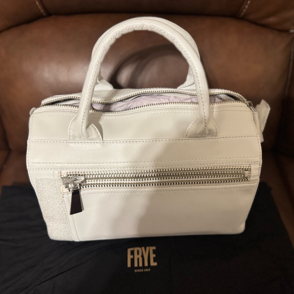 Frye Lena White Leather Satchel Bag - Picture 5 of 7